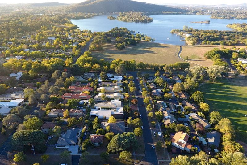 Overhead view of an ACT suburb