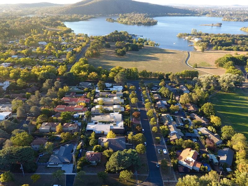 Suburban streets and houses in the ACT