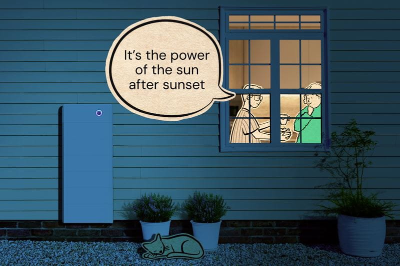 Electrify with ActewAGL Battery its the power of the sun after sunset