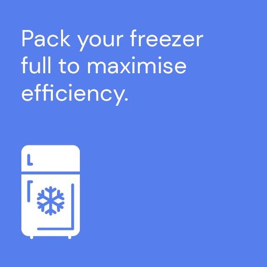 An ActewAGL Energy Saving Tip to optimise energy by filling your freezer.