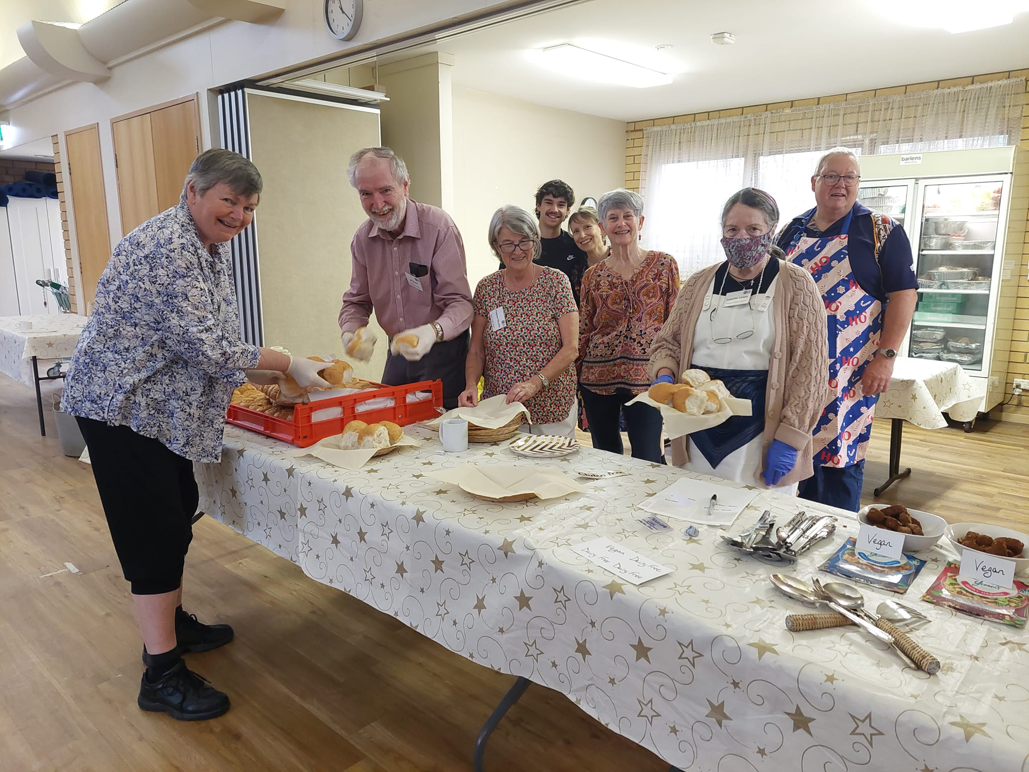 Preparations for the Kippax Uniting Church Christmas lunch.