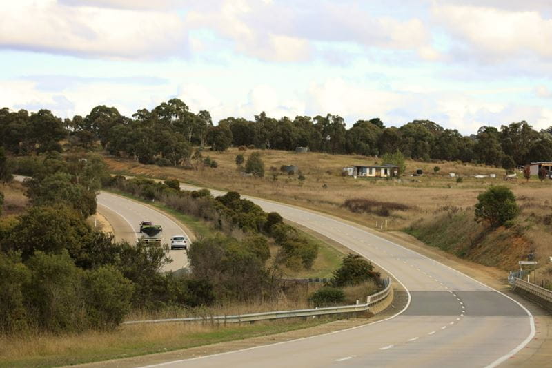 Open road with greenery